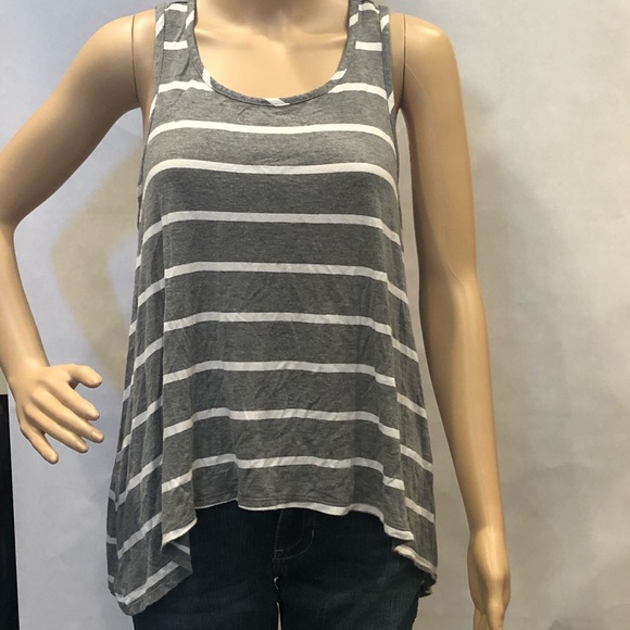 Maurices Tops - Maurices gray & white striped asymmetrical tank